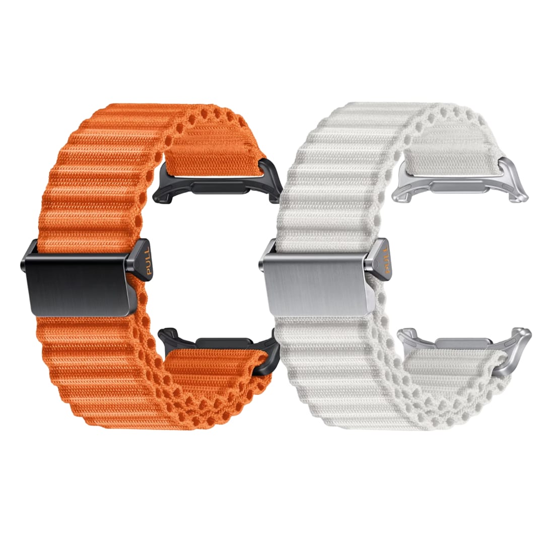 Valente Durable Woven Nylon Trail Watch Bands for Samsung Galaxy Watch Ultra (Pack of 2)
