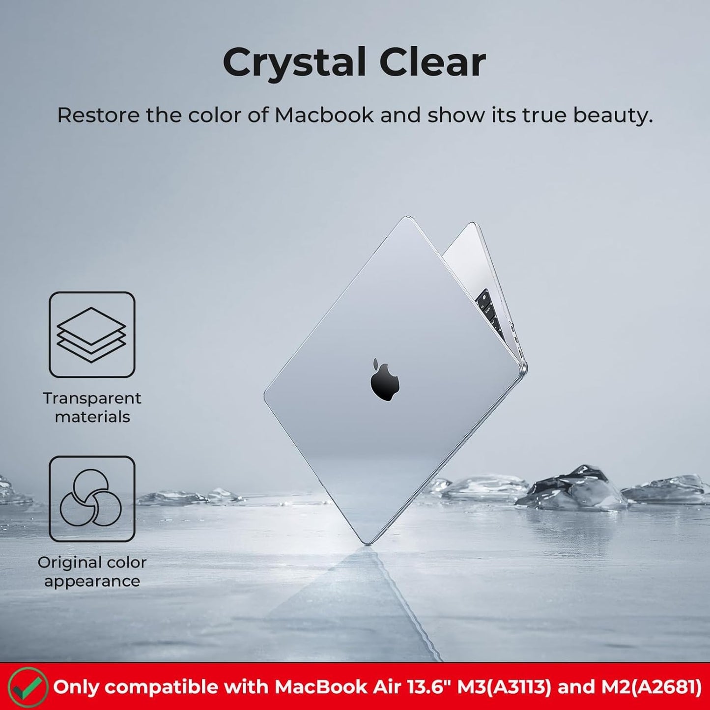 Valente MacBook Air 13.6 M2 M3 case keyboard cover silicone sleeve protection