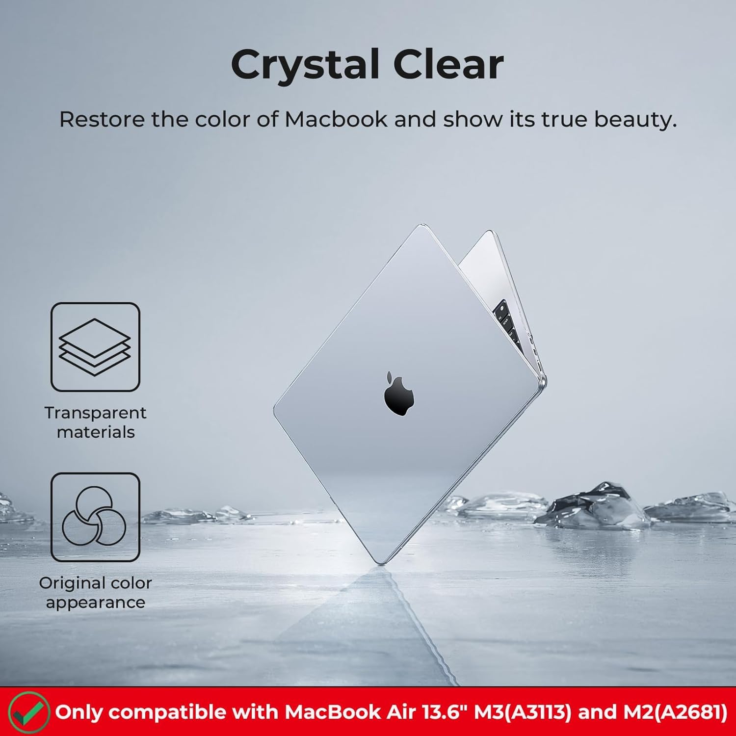 Valente MacBook Air 13.6 M2 M3 case keyboard cover silicone sleeve protection