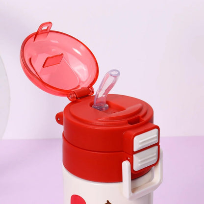 Valente 600ml Double Drink Stainless Steel Thermos Water Bottle for Kids, Double Drinking Lid, Portable Insulated Metal Water Cup, Leak Resistant Flask, Suitable for Boys and Girls, School, Travel & Daily Use