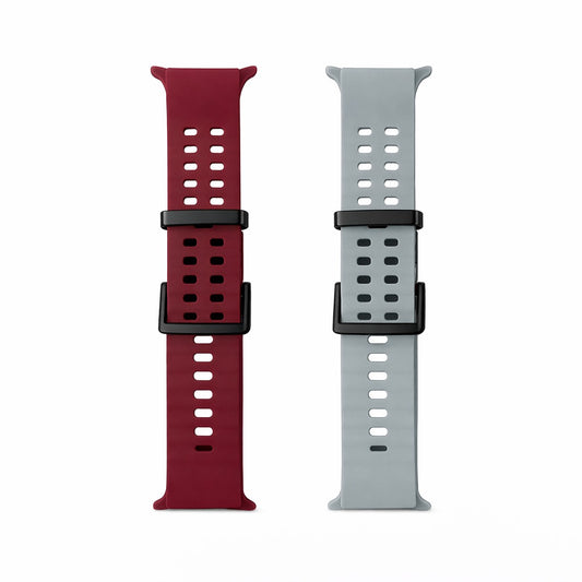 Valente Galaxy Watch Ultra sport strap pack of 2 maroon and grey combination