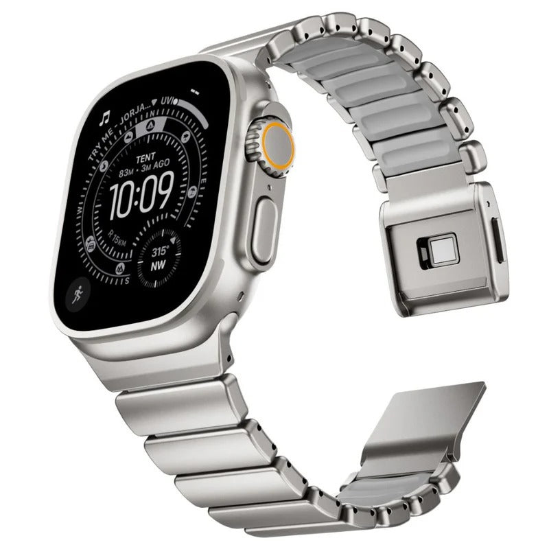 Valente Metal Strap Compatible with Apple Watch Series 8/7/6/5/SE/Ultra/Ultra 2 (42mm/44mm/45mm/49mm) | Premium Stainless Steel Watch Band with Adjustable Links