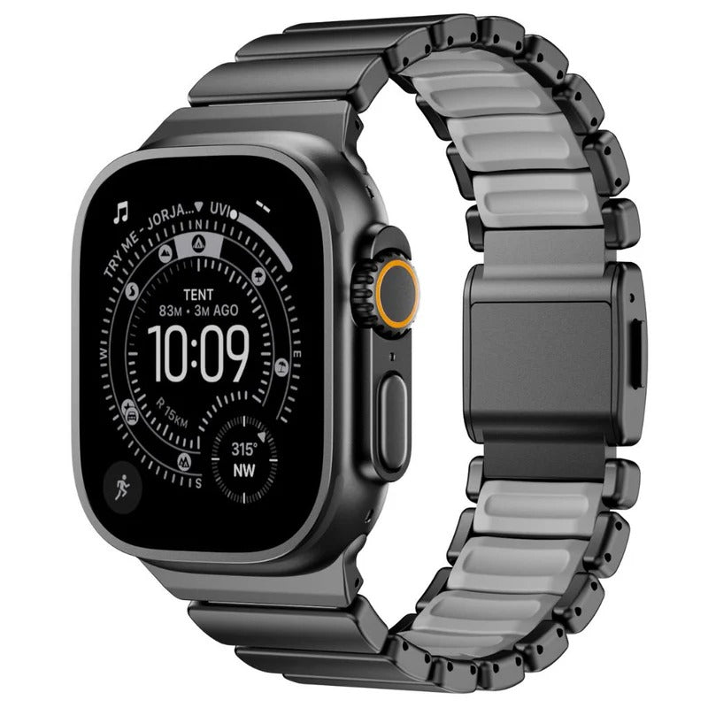 Valente Metal Strap Compatible with Apple Watch Series 8/7/6/5/SE/Ultra/Ultra 2 (42mm/44mm/45mm/49mm) | Premium Stainless Steel Watch Band with Adjustable Links