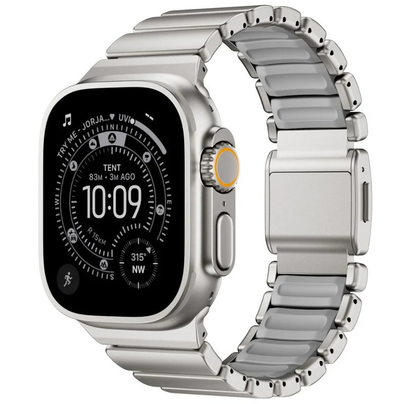 Valente Metal Strap Compatible with Apple Watch Series 8/7/6/5/SE/Ultra/Ultra 2 (42mm/44mm/45mm/49mm) | Premium Stainless Steel Watch Band with Adjustable Links