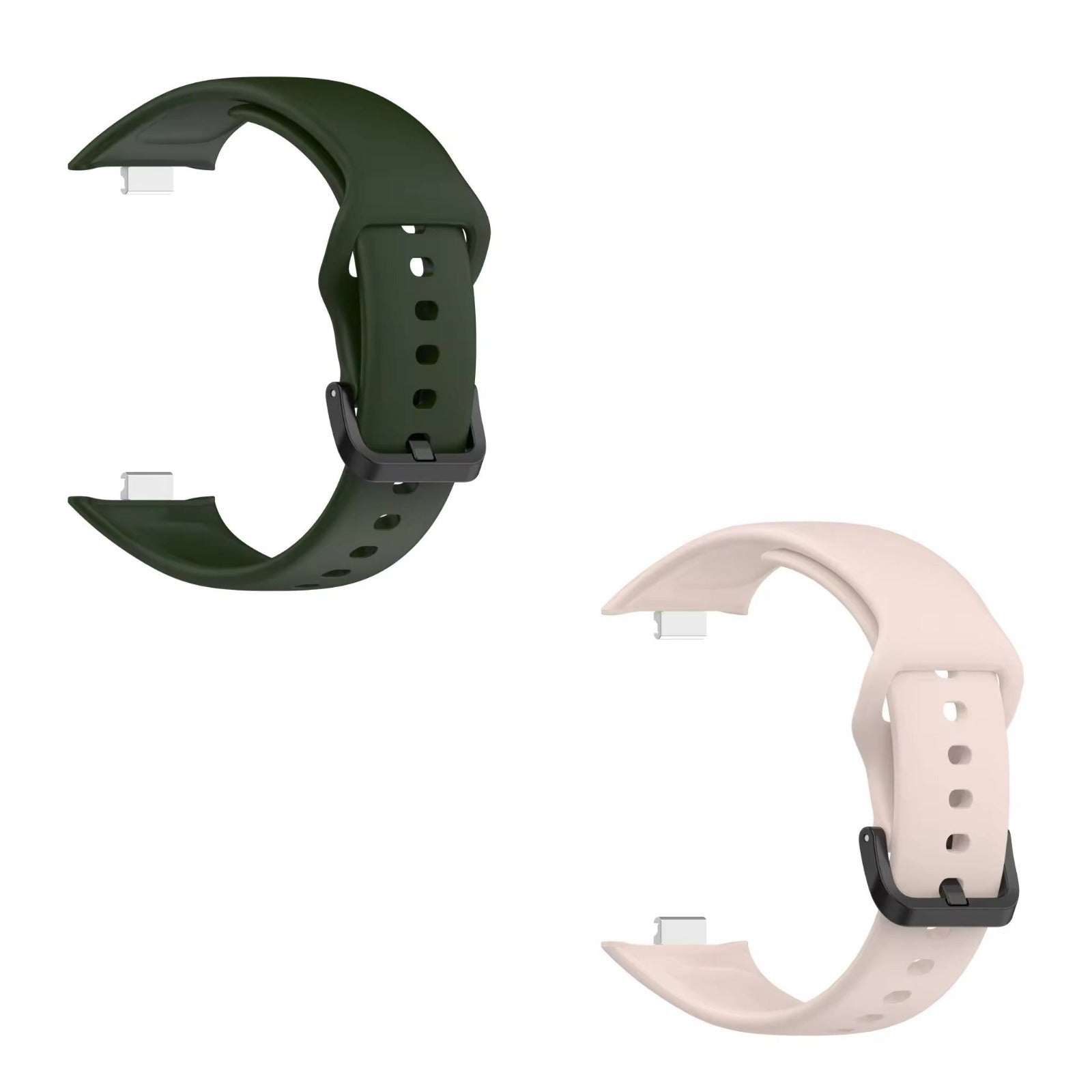 Valente Redmi Watch Move silicone strap pack of 2 green and peach pair