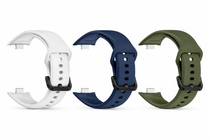 Valente Silicone Strap Compatible with Redmi Watch Move | Soft Replacement Watch Band | Adjustable Sport Wrist Band with Secure Buckle (pack of 3)