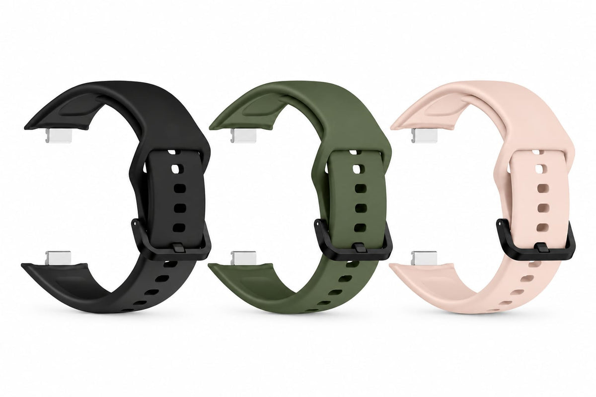 Valente Silicone Strap Compatible with Redmi Watch Move | Soft Replacement Watch Band | Adjustable Sport Wrist Band with Secure Buckle (pack of 3)