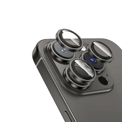 Protective camera lens rings for iPhone 15 Pro/Pro Max, designed to safeguard against scratches and impacts, priced at ₹99.
