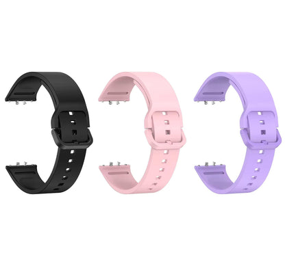 Valente Silicone Watch Straps Compatible for Samsung Galaxy Fit 3 (Pack of 3)