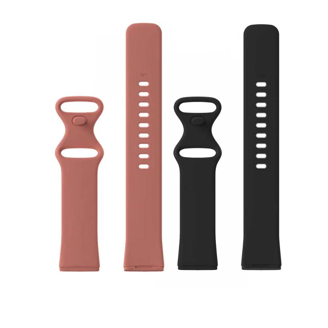 Valente Silicone Watch Strap Compatible with Fitbit Versa 3 / Sense only (Pack of 2)