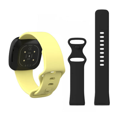 Valente Silicone Watch Strap Compatible with Fitbit Versa 3 / Sense only (Pack of 2)