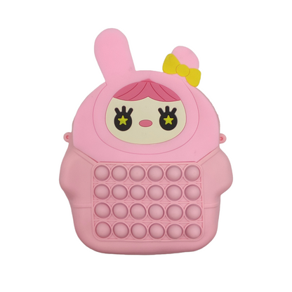 Valente Universal Cute Cartoon Silicone Zipper Purse Pouch/Side Shoulder Bag for Kids & Girls (25cm*21cm).