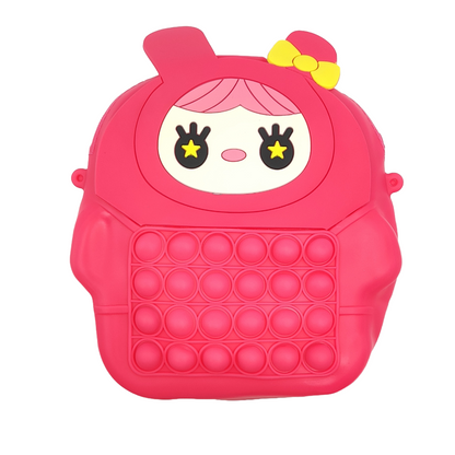 Valente Universal Cute Cartoon Silicone Zipper Purse Pouch/Side Shoulder Bag for Kids & Girls (25cm*21cm).