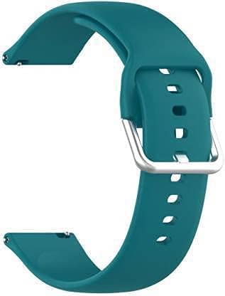 Valente Buckle Silicone 20mm Watch Strap Compatible with Galaxy Watch Active 2 (40mm & 44mm),Active (40mm), Watch 3 (41mm),Boat Vertex,Amazfit Bip,GTR (42mm),GTS,Dizo Watch 2