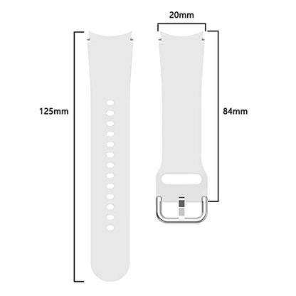 Valente Premium Silicone 20mm Buckle Watch Strap Compatible with Galaxy Watch 4/5/6