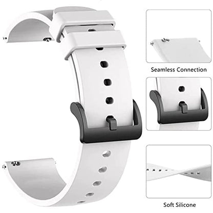 Valente Premium Buckle Silicone 20mm Watch Strap Compatible with Galaxy Watch Active 2 (40mm & 44mm),Active (40mm), Watch 3 (41mm),Boat Vertex,Amazfit Bip,GTR (42mm),GTS,Dizo Watch 2