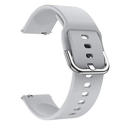 Valente Buckle Silicone 20mm Watch Strap Compatible with Galaxy Watch Active 2 (40mm & 44mm),Active (40mm), Watch 3 (41mm),Boat Vertex,Amazfit Bip,GTR (42mm),GTS,Dizo Watch 2