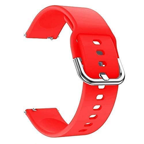 Valente 22mm buckle strap red for Noise Colorfit Ultra Fossil Gen 5 Realme Watch 2 Pro