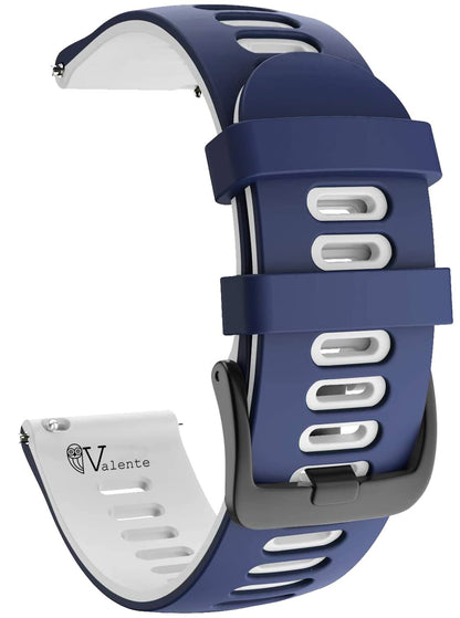 Valente Silicone Dual Color 20mm Watch Strap Compatible with Galaxy Watch Active 2 (40mm & 44mm),Active (40mm), Watch 3 (41mm),Boat Vertex,Amazfit Bip,GTR (42mm),GTS,Dizo Watch 2