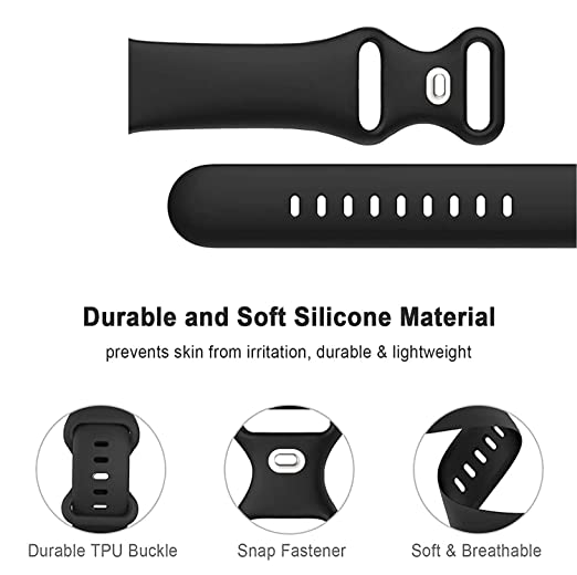 Valente Silicone Double Lock 22mm Watch Strap Compatible with Noise Colorfit Pro 3,Assist ,Ultra, Oneplus Watch, Fossil Gen 5E 44 mm, Gen 5,Realme Watch 2 Pro