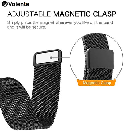 Valente Stainless Chain Mesh Watch Strap Compatible with Fitbit Versa 3 & Versa Sense only