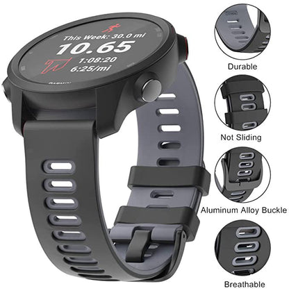 Valente Silicone Dual Color 20mm Watch Strap Compatible with Galaxy Watch Active 2 (40mm & 44mm),Active (40mm), Watch 3 (41mm),Boat Vertex,Amazfit Bip,GTR (42mm),GTS,Dizo Watch 2
