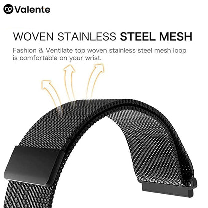 Valente Stainless Chain Mesh Watch Strap Compatible with Fitbit Versa 3 & Versa Sense only