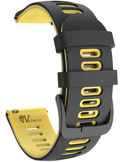Valente Silicone Dual Color 20mm Watch Strap Compatible with Galaxy Watch Active 2 (40mm & 44mm),Active (40mm), Watch 3 (41mm),Boat Vertex,Amazfit Bip,GTR (42mm),GTS,Dizo Watch 2
