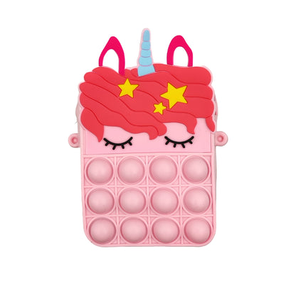 Valente Universal Cute Cartoon Silicone Zipper Coin Purse Pouch For Kids & Girls.