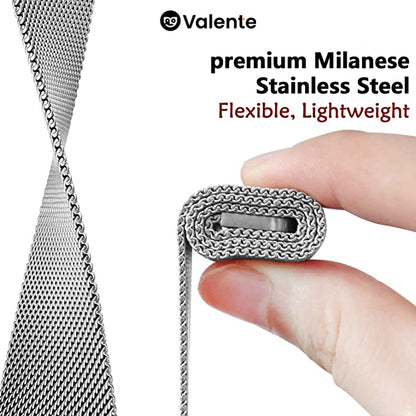 Valente Stainless Chain Mesh Watch Strap Compatible with Fitbit Versa 3 & Versa Sense only