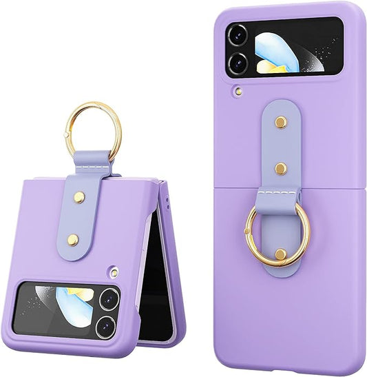 Valente Durable Polycarbonate Case Cover with Ring for Samsung Galaxy Z Flip 4