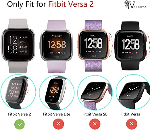 Valente Soft TPU Shockproof Screen & Body Protector Cases For Fitbit Versa 2 Only