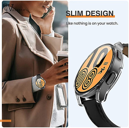 Valente Bumper Case Cover with Built-in Screen Protector Case Compatible with Samsung Galaxy Watch 4