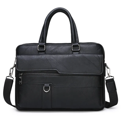 Valente Business PU Leather Multipocket Laptop Bag | Fits upto 14-inch laptop