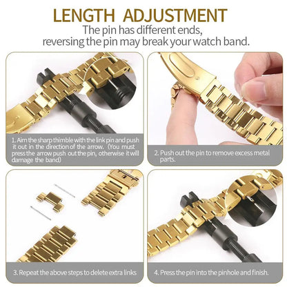 Valente Heavy Metal Strap Compatible For Samsung Galaxy Watch 4/5/6