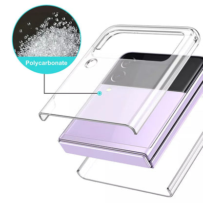 Valente Hard Polycarbonate Anti-Yellowing Transparent Back Cover for Samsung Galaxy Z Flip 3