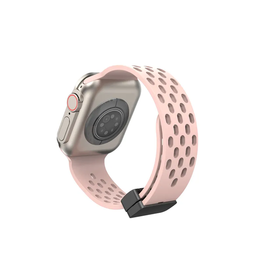 Valente Apple Watch breathable strap peach perforated silicone 42mm 44mm 45mm
