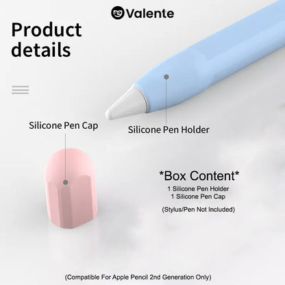 Valente Ultra Thin Silicone Skin Cover For Apple Pencil 2nd Gen Only (Stylus not included)