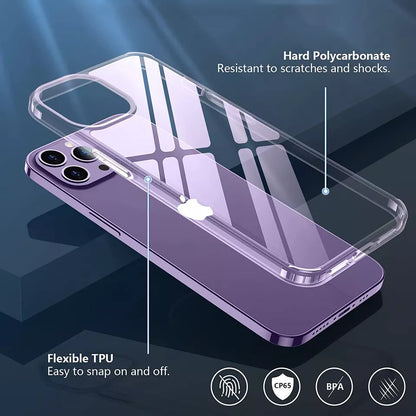 Valente Hard Polycarbonate Anti-Yellowing Transparent Back Cover for Apple Iphone 14 Pro