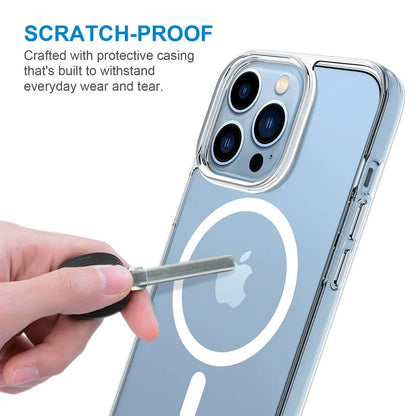 Valente Hard Polycarbonate Anti-Yellowing MagSafe Transparent Case Cover for Apple Iphone 14 Pro
