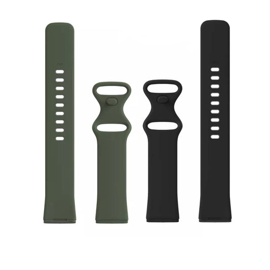 Valente Fitbit Versa 3 Sense 2 strap pack of 2 green and black