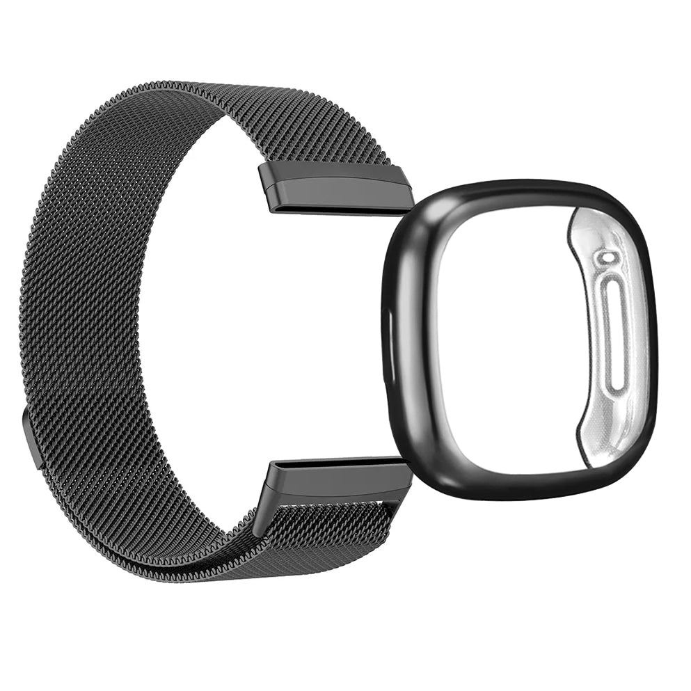 Valente All-Round Protection Combo Pack of Bumper case & Watch Strap Compatible with Versa 3 Only